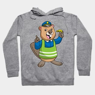Beaver as Police officer with Whistle Hoodie